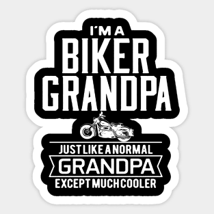 i'am just a biker grandpa white Sticker